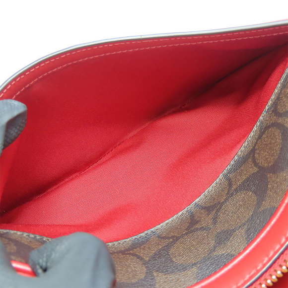 Coach COACH Leather Shoulder Bag 68168 Red Brown Leather Crossbody Bag 68168 - Picture 16 of 16